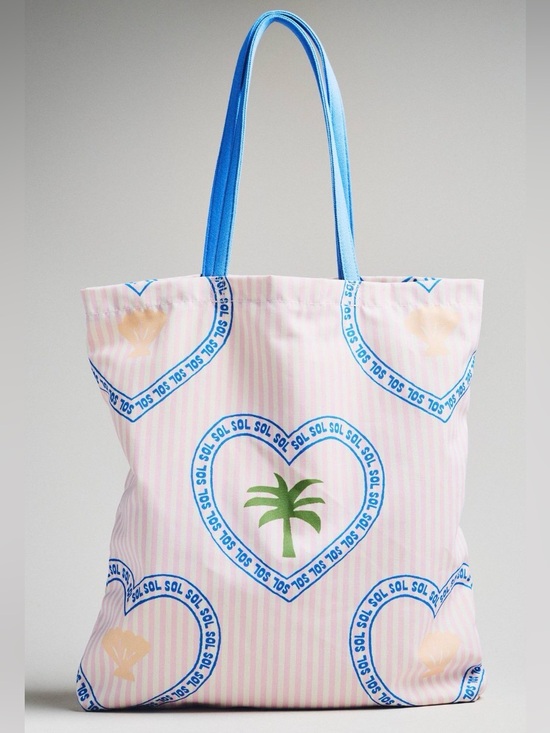 Anthropologie Handbags - NWT Anthropologie Graphic Canvas Tote in Stripe Celadine O/S